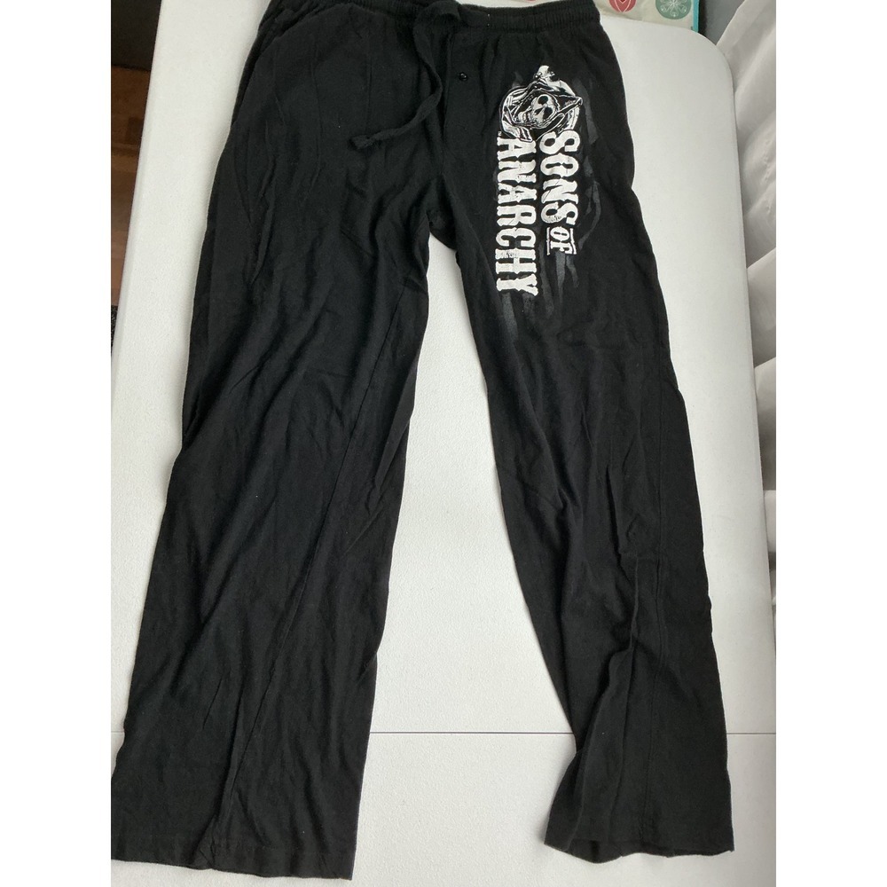 Sons of Anarchy‎ Pajama Pants Men's Black Graphic Lounge Sleepwear Large